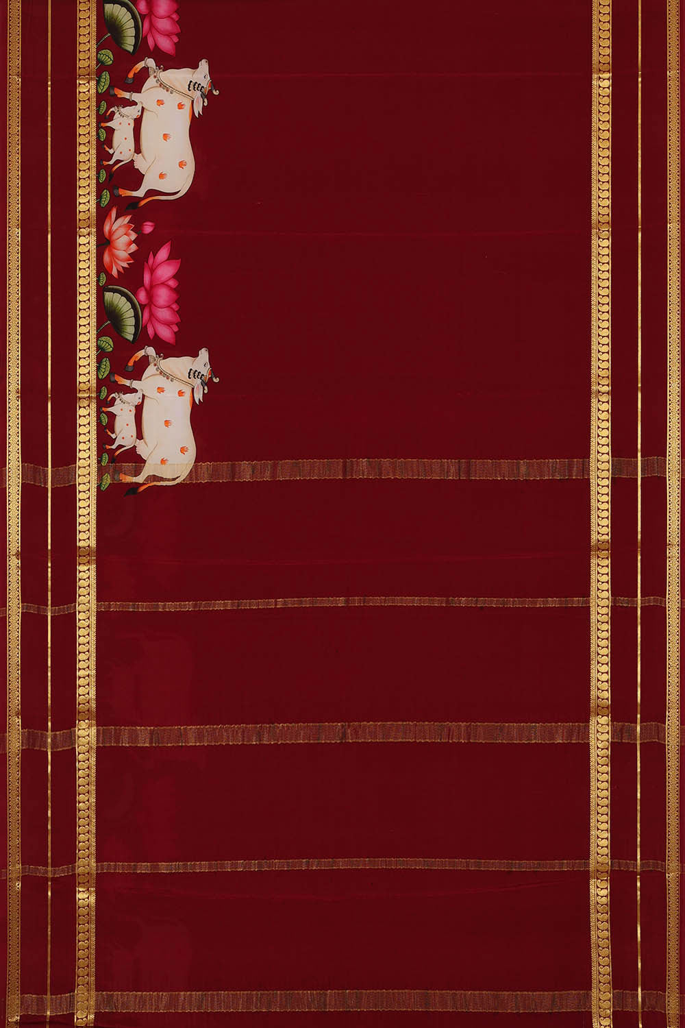 Image of Printed Binny Crepe Maroon Saree